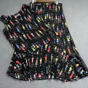 Vtg Rock Rim Top & Skirt Set Sz Large Carol Anderson Print Sleeveless Flowy